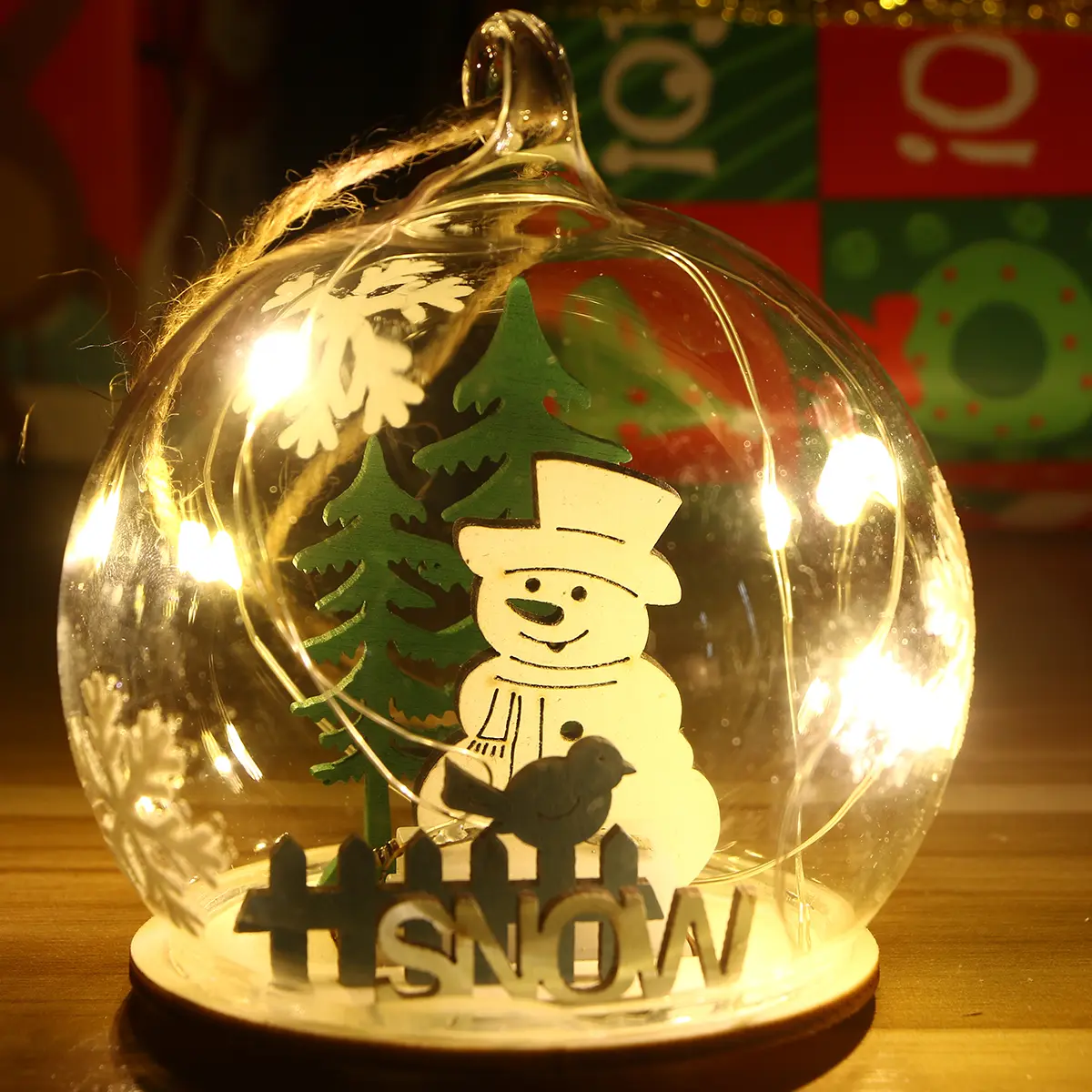 Glass Dome Lamp Micro L scape Decorative LED Lights Christmas nament Snowman Figurine Holiday Lighting Bedroom Living Room Home