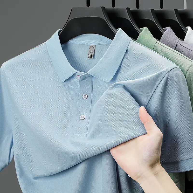 High quality men's short sleeve polo shirt summer fashion brand solid color classic golf top comfortable casual business T-shirt