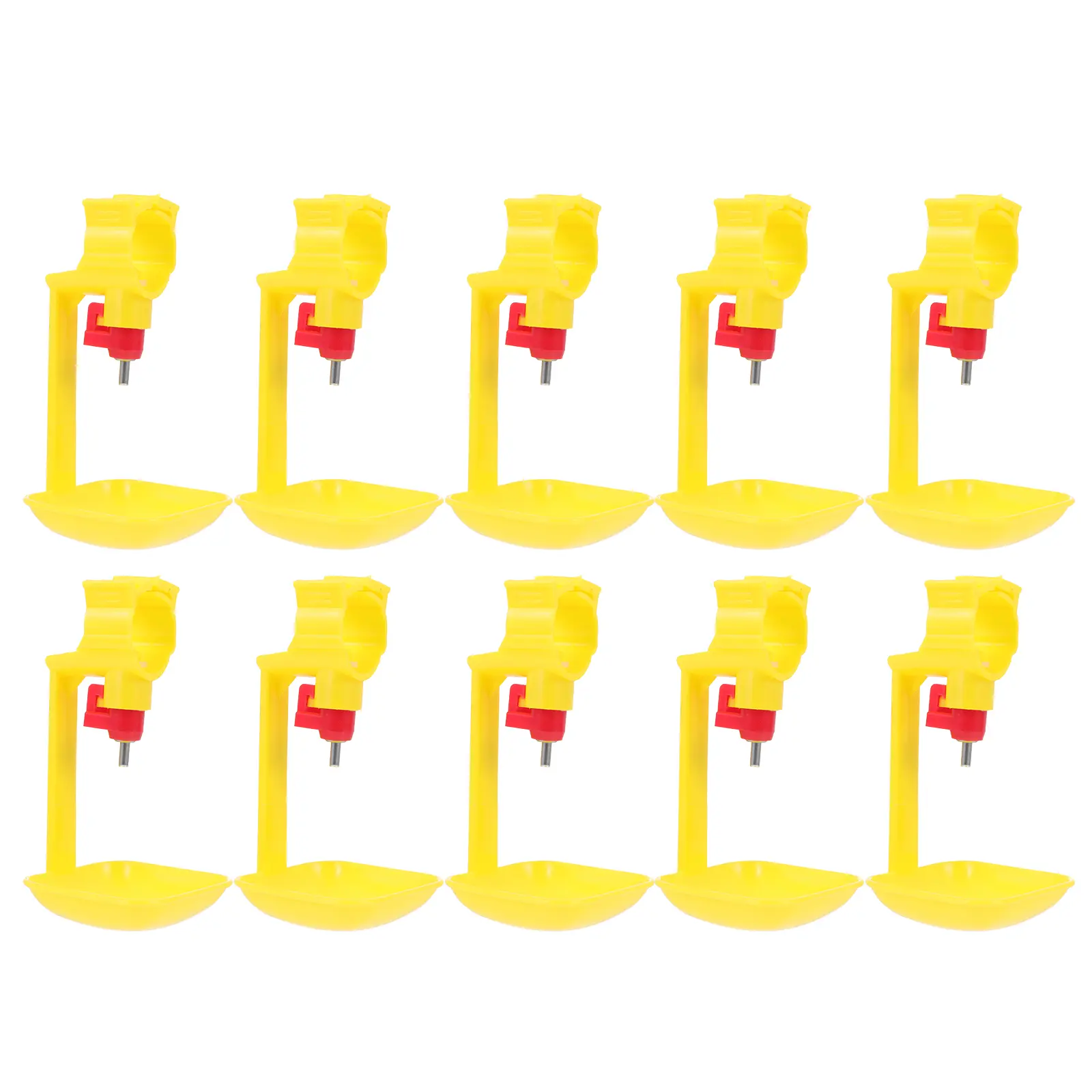 Chicken Water Drinker Large Capacity Automatic Bowl Poultry Yellow Nipples Farm Supplies Plastic Stainless Steel 360 Degree