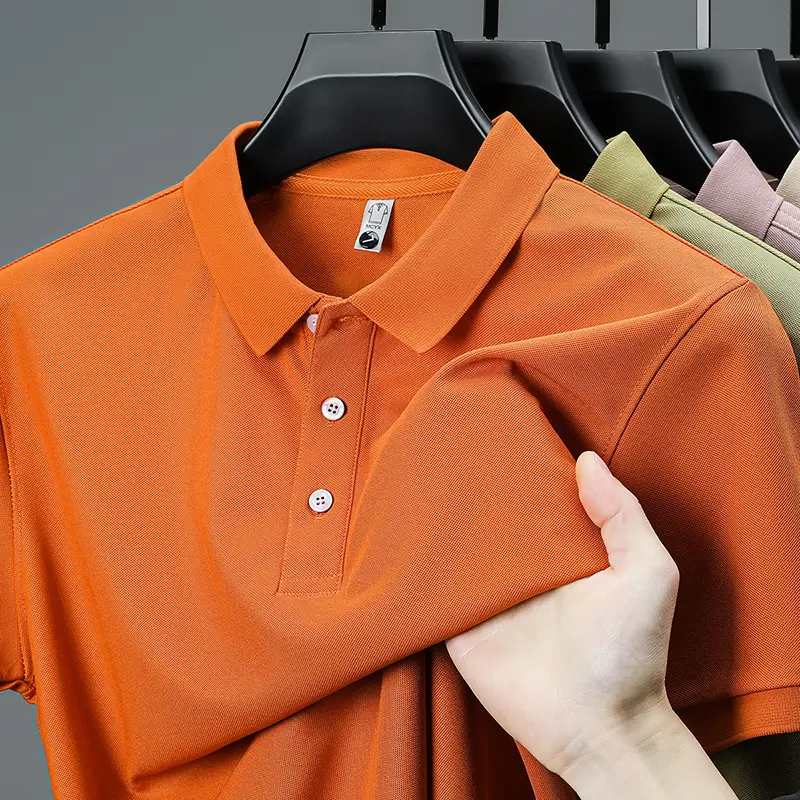 High quality men's short sleeve polo shirt summer fashion brand solid color classic golf top comfortable casual business T-shirt