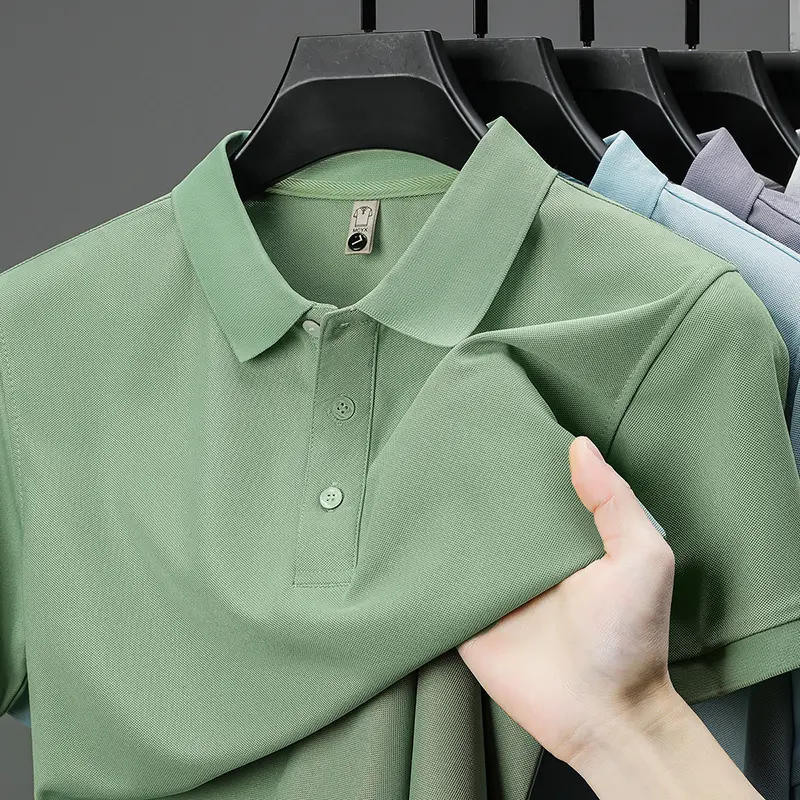 High quality men's short sleeve polo shirt summer fashion brand solid color classic golf top comfortable casual business T-shirt