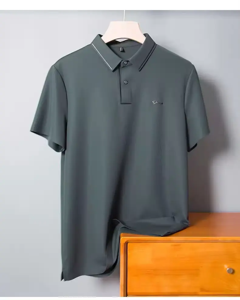 High end designer brand short sleeve POLO shirt men cool breathable summer T-shirt fashionable embroidery casual men's clothing
