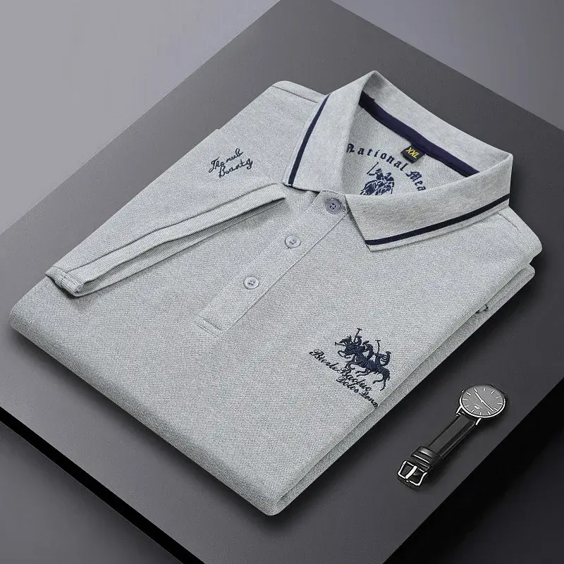 Summer Mens Short Sleeve Embroidered Polo Shirts Breathable Lightweight Shirt Luxury Top Casual Lapel T-shirt Men T Shirt Homme