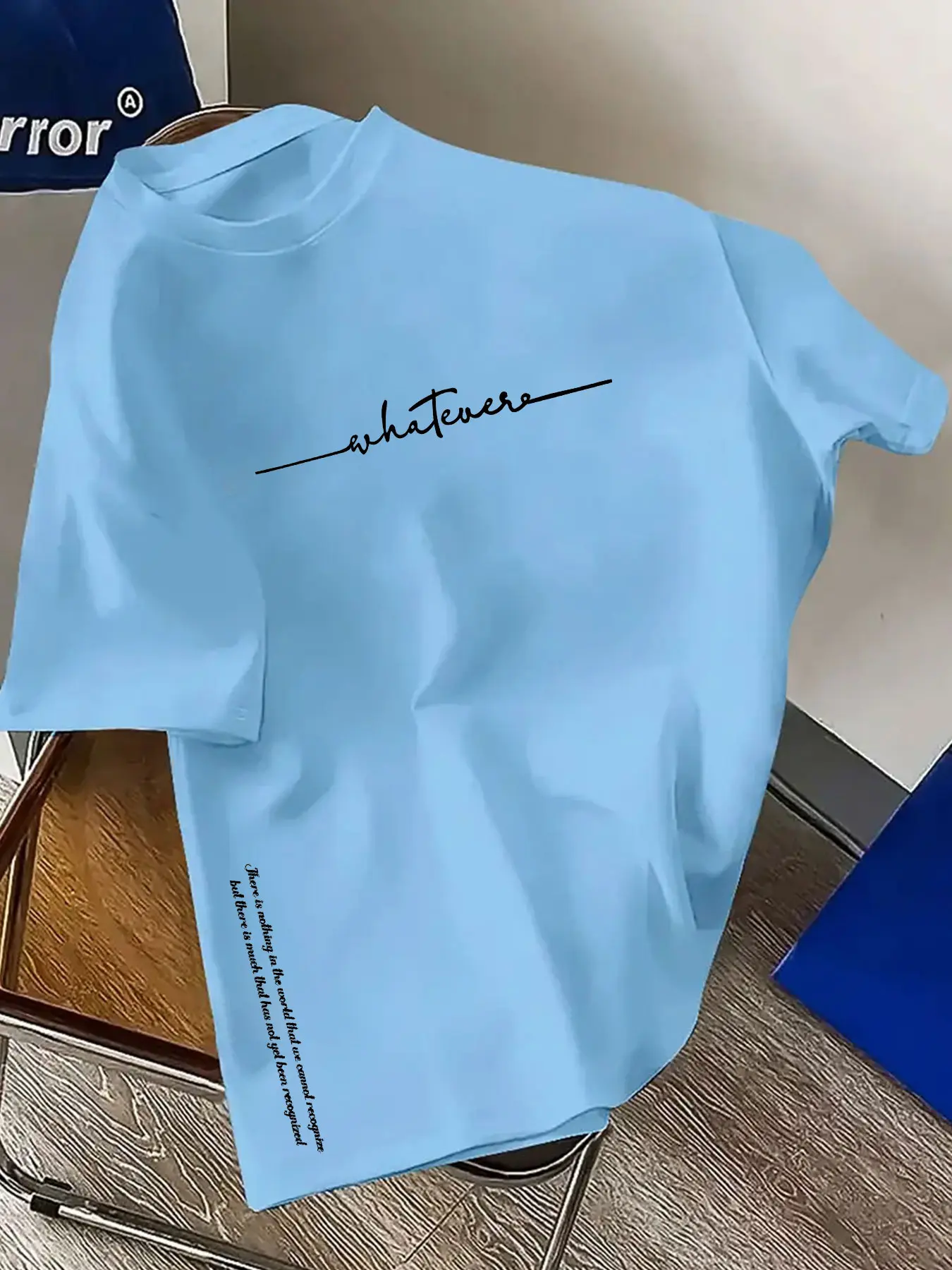 Men's summer 100 cotton fashionable casual sports loose plus size simple letter printed round neck short sleeved T-shirt top