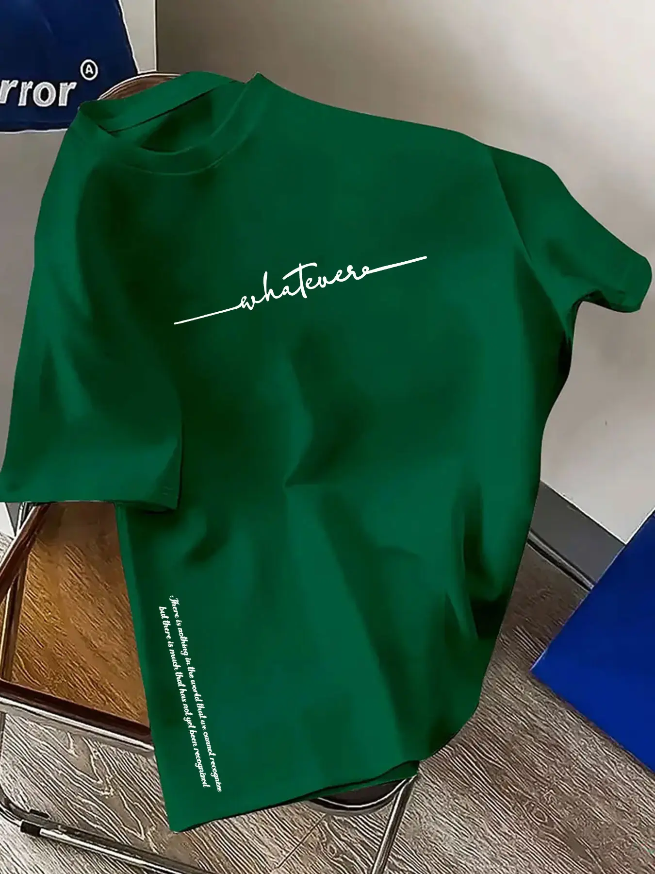 Men's summer 100 cotton fashionable casual sports loose plus size simple letter printed round neck short sleeved T-shirt top