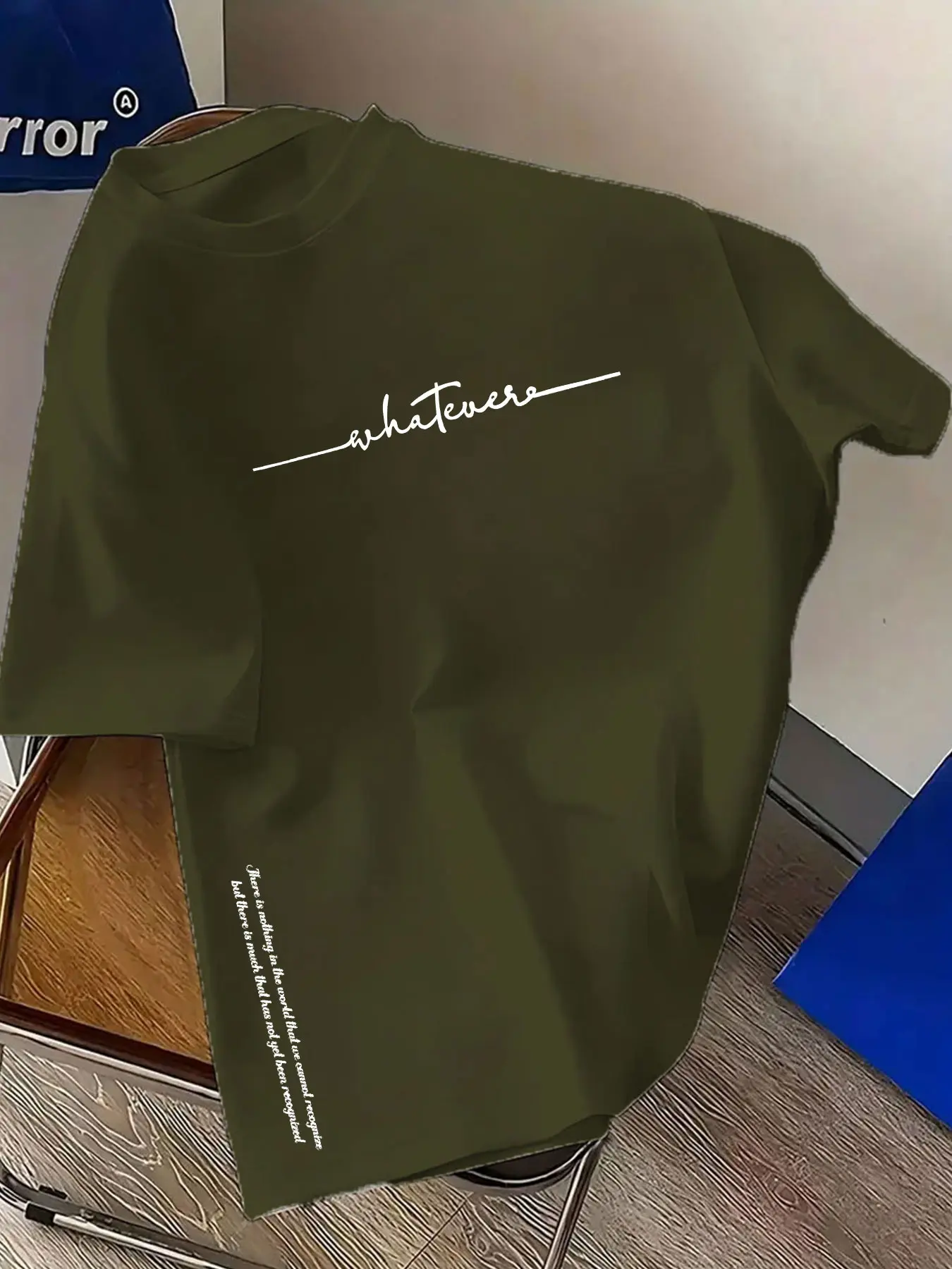 Men's summer 100 cotton fashionable casual sports loose plus size simple letter printed round neck short sleeved T-shirt top