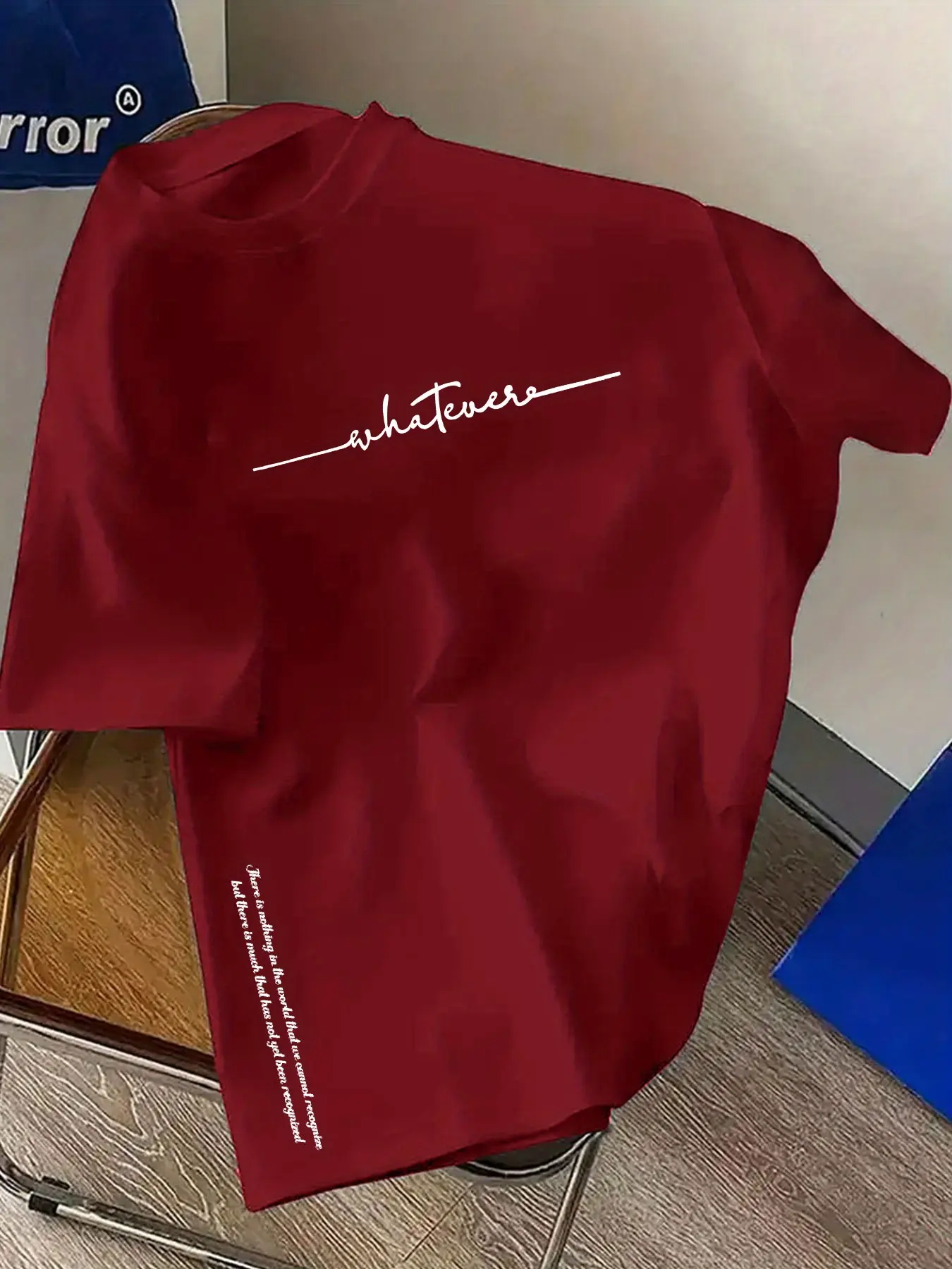 Men's summer 100 cotton fashionable casual sports loose plus size simple letter printed round neck short sleeved T-shirt top