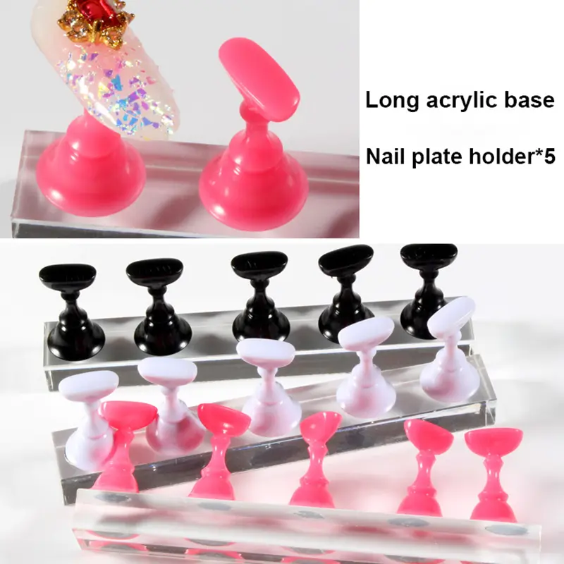 Magnetic Nail Holder Set False Nail Tip Practice Stand Crystal Base Holder Acrylic Showing Shelves Nail Art Display For SalonDIY