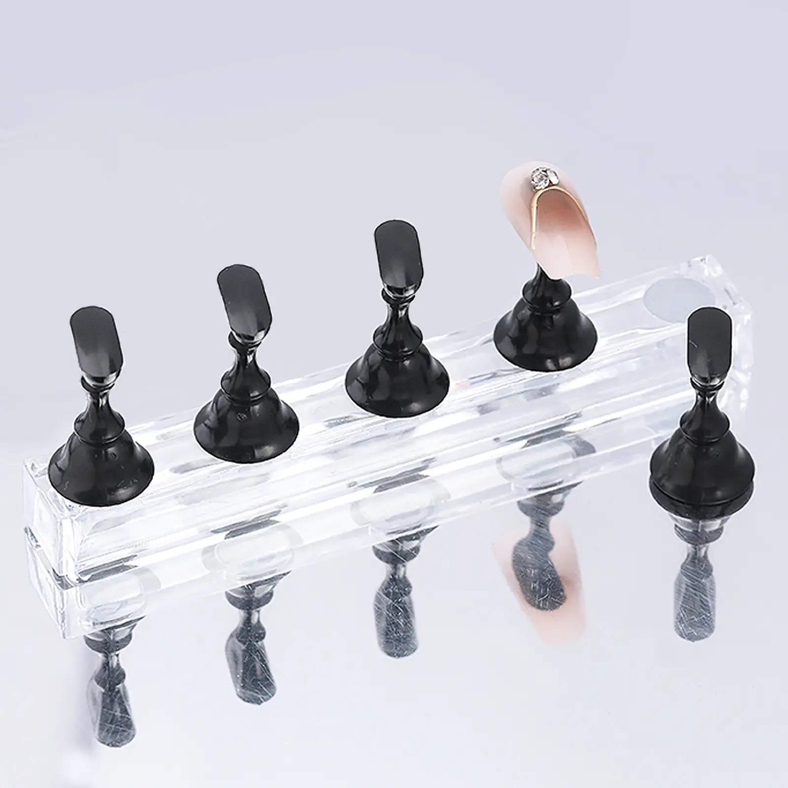 Magnetic Nail Holder Set False Nail Tip Practice Stand Crystal Base Holder Acrylic Showing Shelves Nail Art Display For SalonDIY
