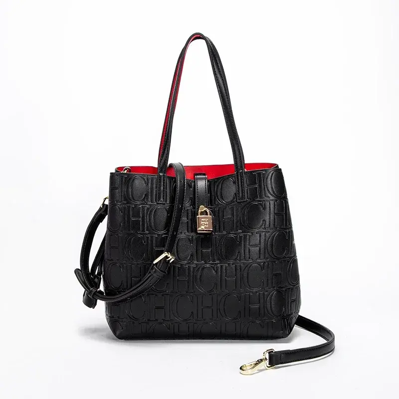 CH Crossbody 2025 Fashion Luxury Brand Women's Casual Versatile Embossed Pattern Leather Bag Solid Colour Letter Shoulder Bag