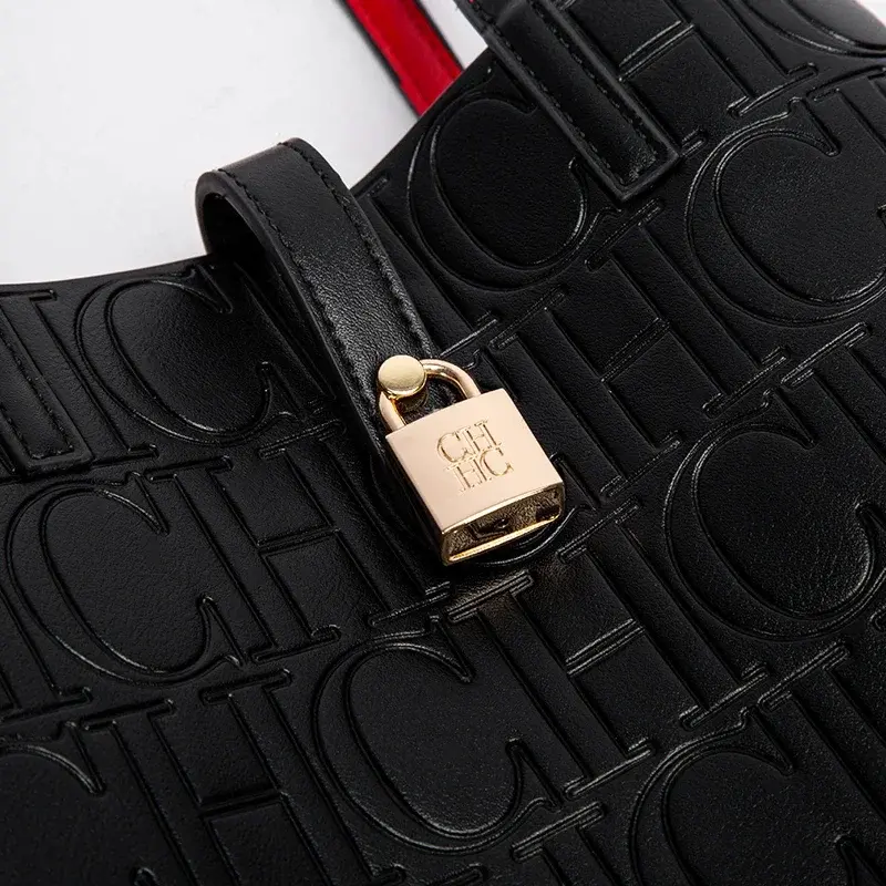 CH Crossbody 2025 Fashion Luxury Brand Women's Casual Versatile Embossed Pattern Leather Bag Solid Colour Letter Shoulder Bag