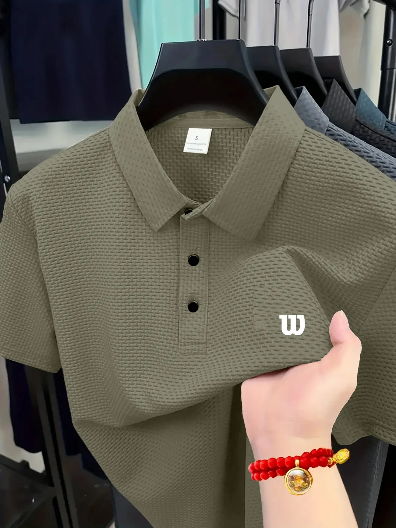 2025 new men's top, men's ice silk Polo, is cool, breathable and made of comfortable fabric