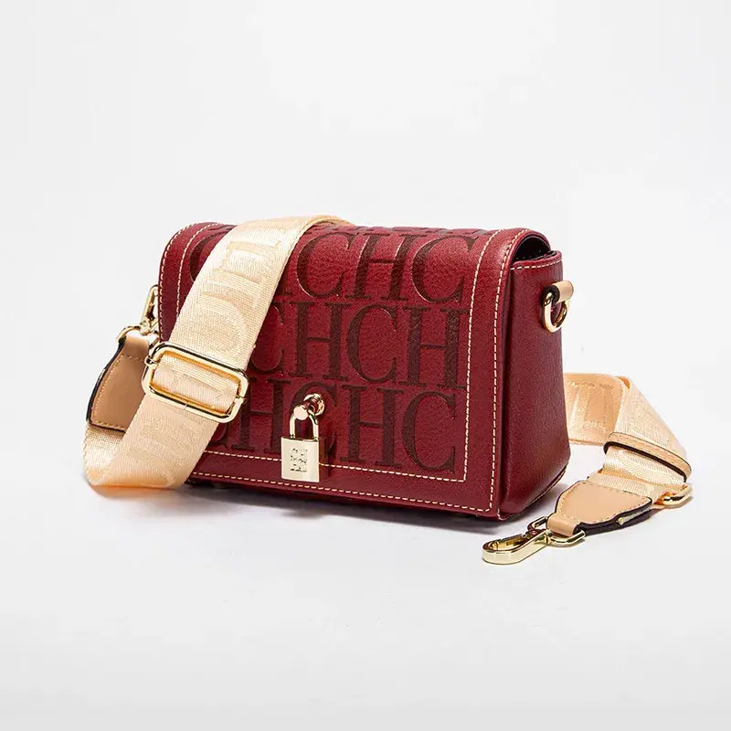 CH Fashion Solid Colour Printed Head Bag Design Women's Shoulder Bag Luxury Brand Model Metal Accessories Buckle Monogram Print