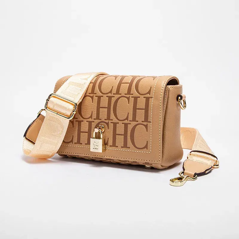 CH Fashion Solid Colour Printed Head Bag Design Women's Shoulder Bag Luxury Brand Model Metal Accessories Buckle Monogram Print