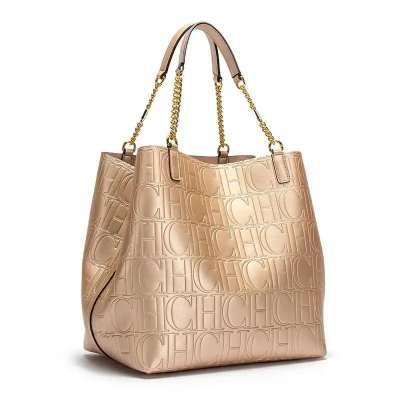 CH Superior Sense of Solid Colour Simple Style Ladies Large Capacity Tote Bag Daily Commuting Fashion Style Ladies Versatile