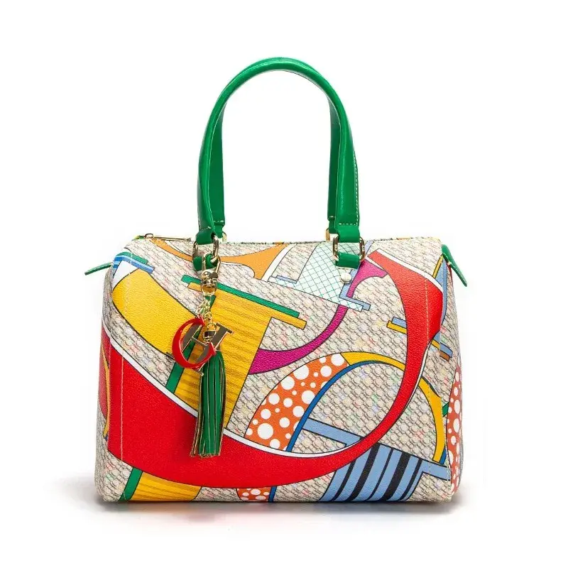 CH Women's Handbags Fashion Luxury Design 2024 Spring New Colorful Printed Monogram Women's Commuter Crossbody Bag Bronze