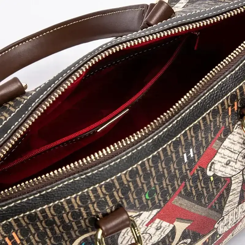 CH Women's Handbags Fashion Luxury Design 2024 Spring New Colorful Printed Monogram Women's Commuter Crossbody Bag Bronze