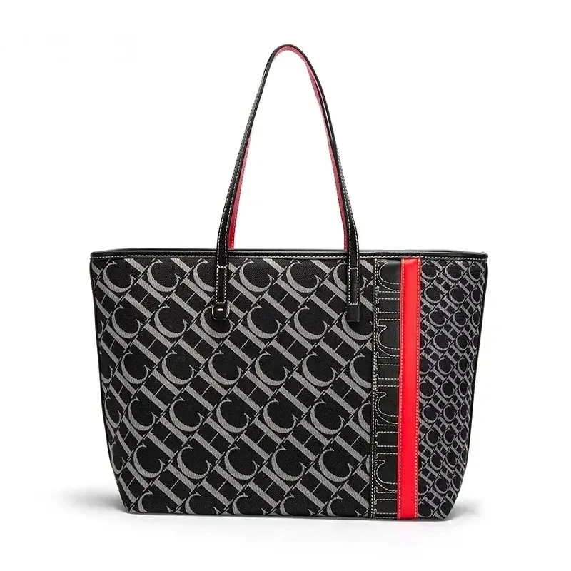 CH Occasion Ladies Handbag Dating Party Fashion Classic Retro  Shoulder Bag Stripe Decoration Women's Temperament Bucket Bag