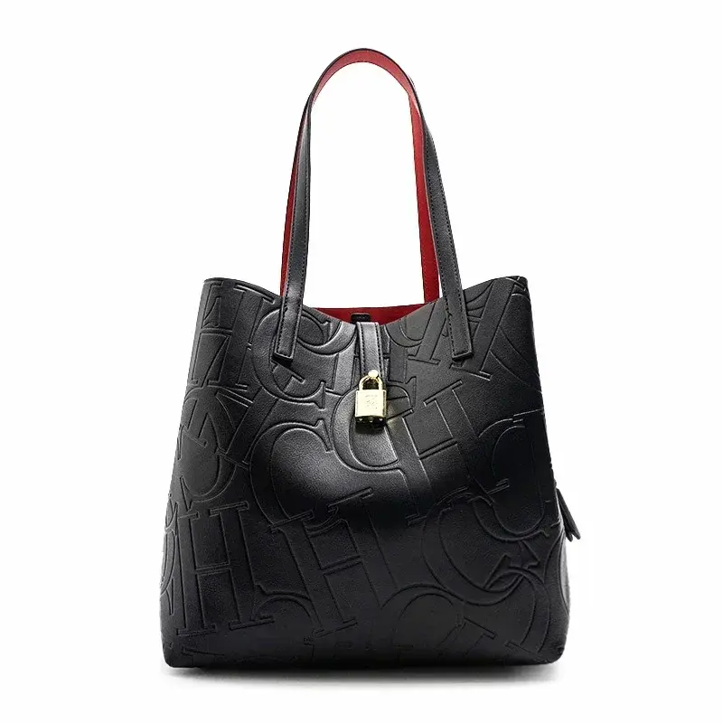 CH Portable Multi-functional Fashion Crossbody Bag with Letter Pattern Design, Large Capacity, Simple Style Women's Handbag