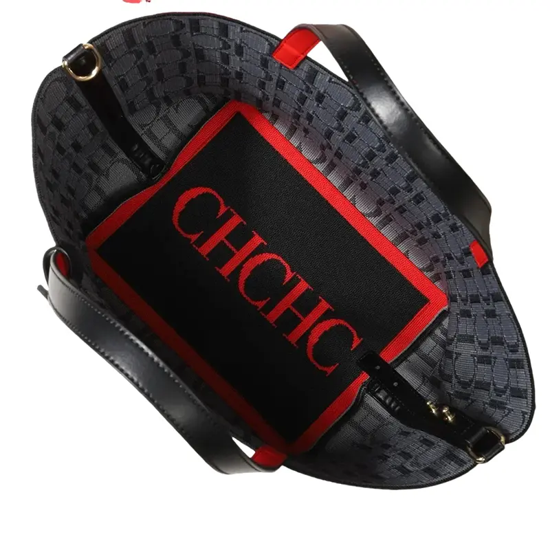 CH Daily Commuter Versatile Tote Bag Superior Fashion Ladies Shoulder Bag Pure Colour Letter Printing Design Ladies Bucket Bag