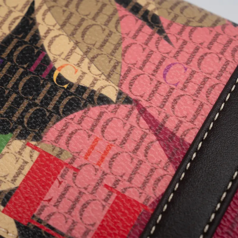 CH Chain Bag with Floral Letter Print Lock Design High Quality PU Material Women's 2025 Designer Shoulder Bag