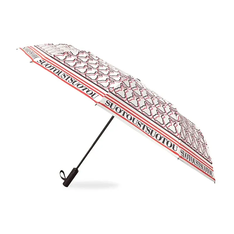 CH Umbrella Cute Printing Creative Letter Design Windproof Automatic Commuter Folding Straight Handle Umbrella Multifunctional