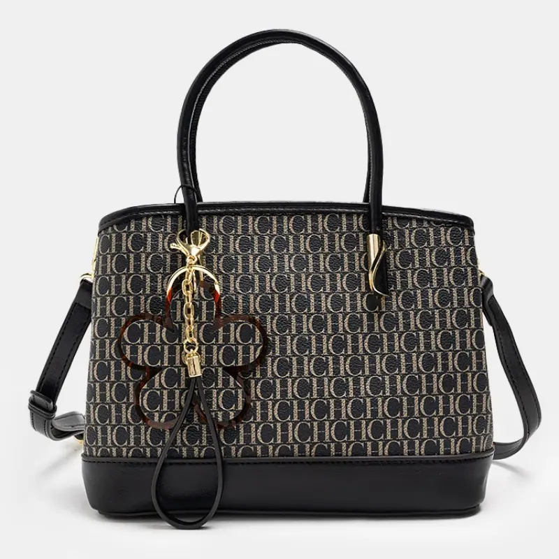 CH Brand Letter Printed Handbag with Flower Pendant Design Unique Elegant Popular Crossbody High Quality Women's Light Luxury