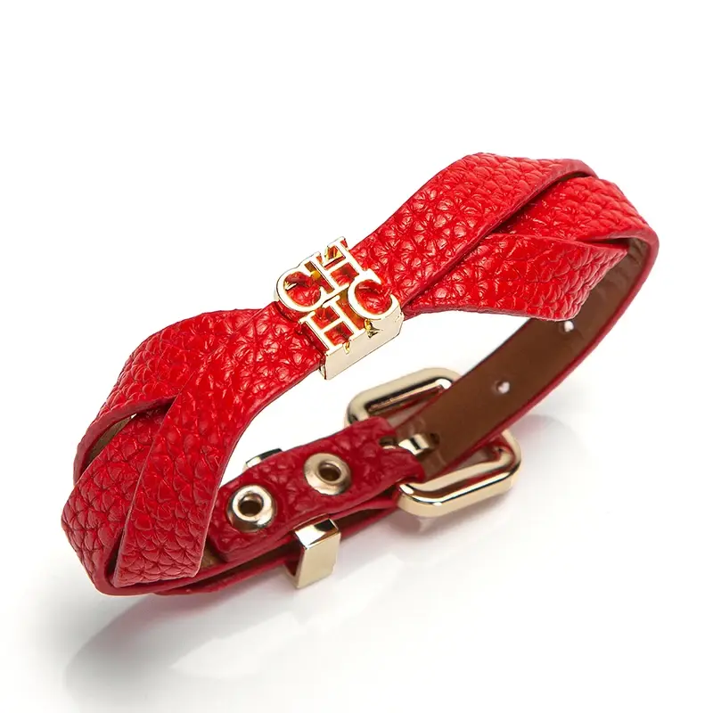 CH Retro Classic Leather Women's Bracelet 2025 New Solid Colour Letters Stainless Steel Business Hand Jewellery Niche Designs