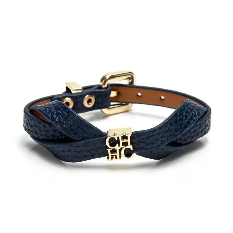 CH Retro Classic Leather Women's Bracelet 2025 New Solid Colour Letters Stainless Steel Business Hand Jewellery Niche Designs