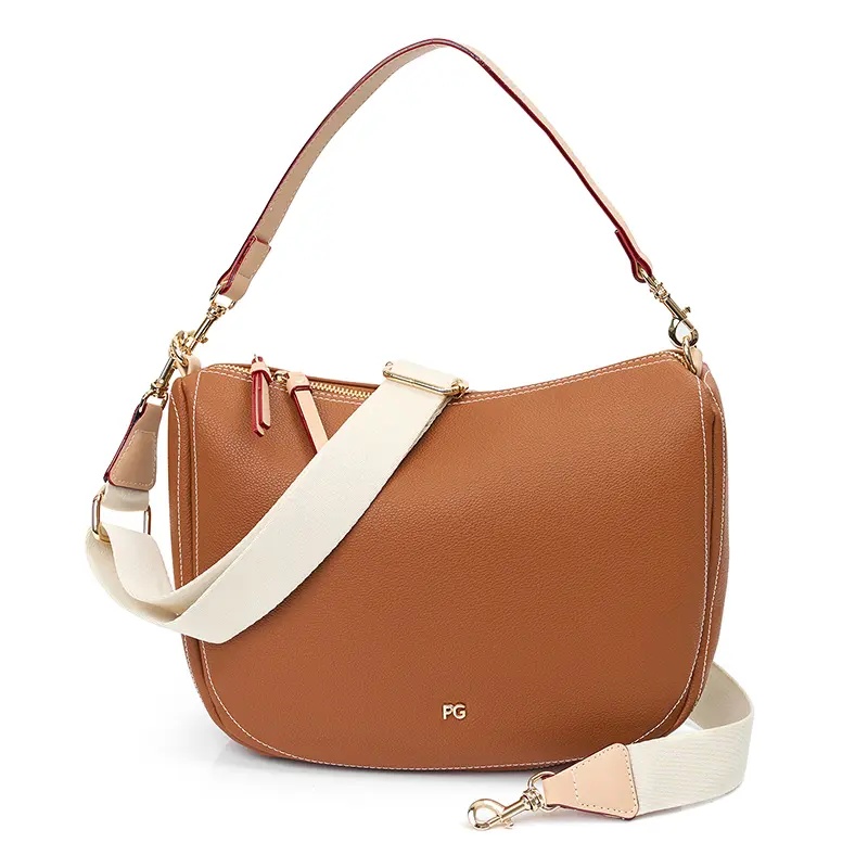 PG Fashion Women's Tote Bag Versatile Simple Solid Color Printed Lettering Metal Logo Brand Crossbody Bag Shoulder Bag