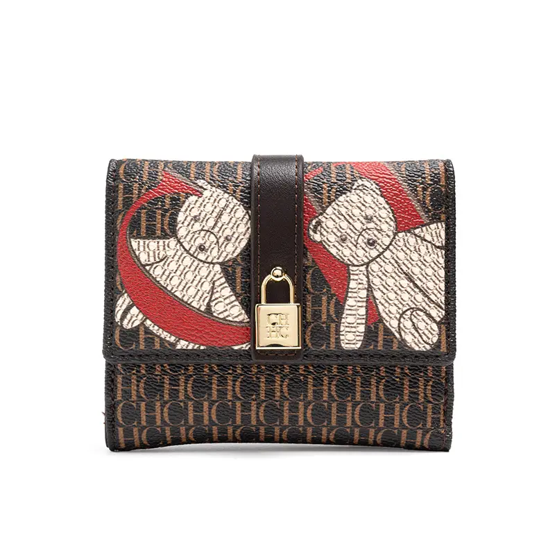 CH Fashion Versatile Letter Print Design Wallet Premium Feeling Wallet High Quality Standard Wallet Ladies Temperament Style Car