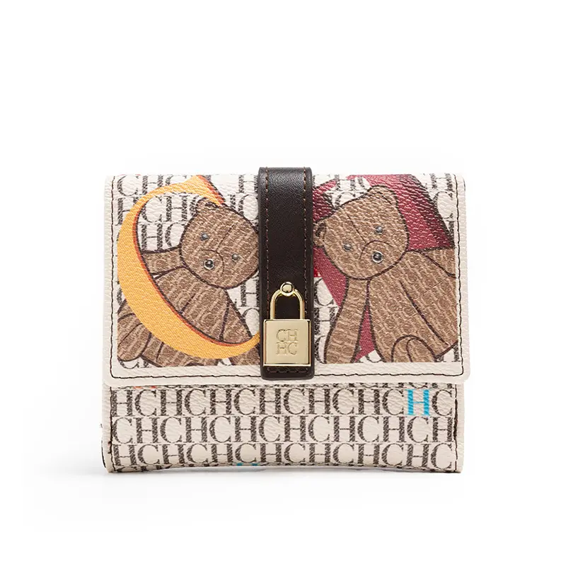 CH Fashion Versatile Letter Print Design Wallet Premium Feeling Wallet High Quality Standard Wallet Ladies Temperament Style Car