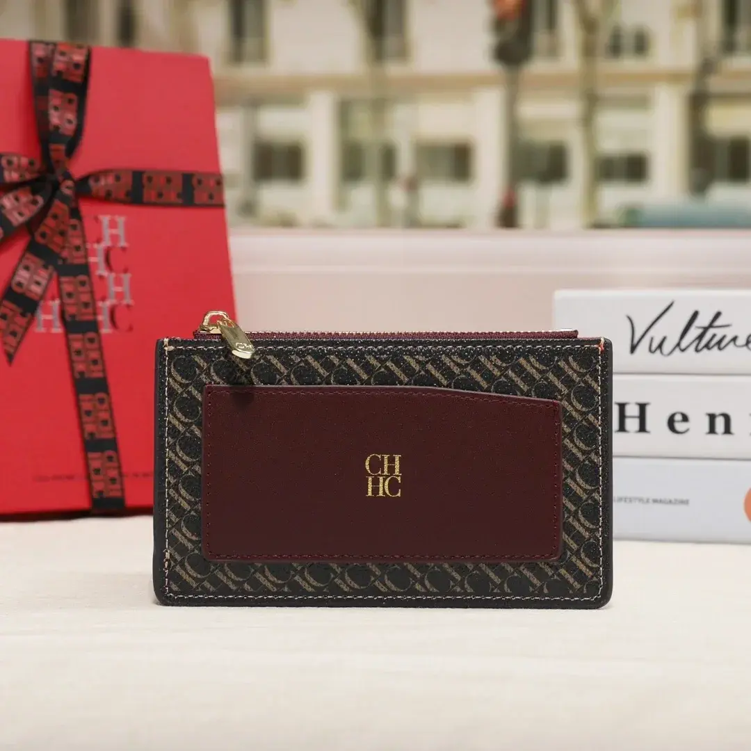 CH Women's Wallet Multi-Use Compact Fashion Money Clip Multiple Colors Elegant Convenient Boxes Simple Color Women's Card Bag
