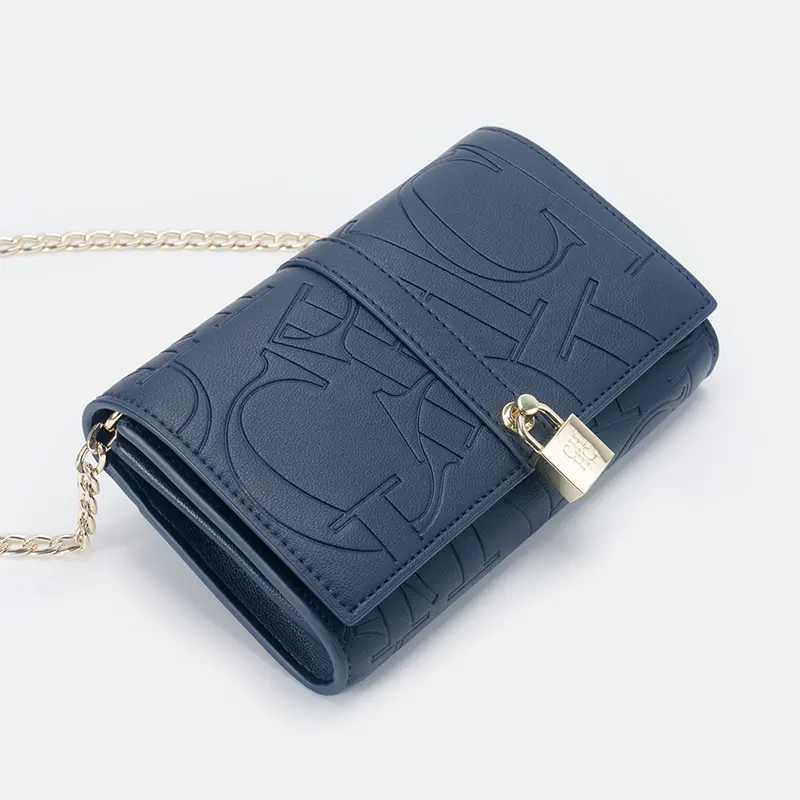 CH Fashion Solid Color Big Letter Print High Quality Lock Design Chain Bag PU Material 2025 Designer New Women's Shoulder Bag