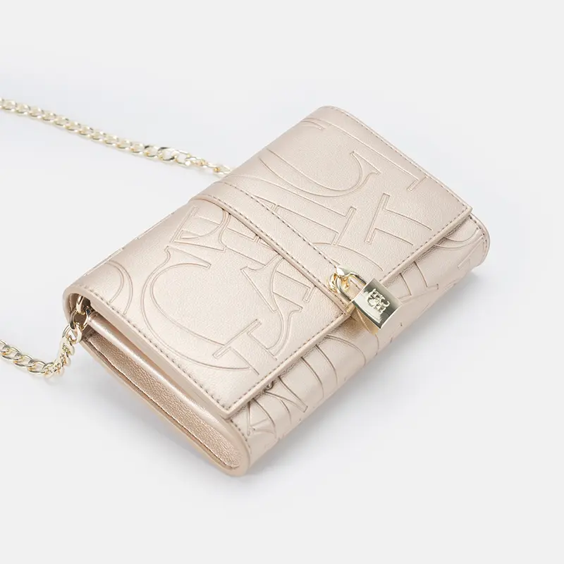 CH Fashion Solid Color Big Letter Print High Quality Lock Design Chain Bag PU Material 2025 Designer New Women's Shoulder Bag