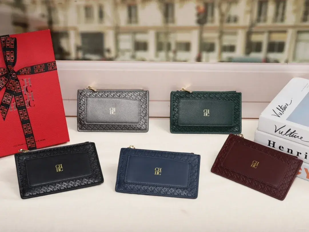 CH Women's Wallet Multi-Use Compact Fashion Money Clip Multiple Colors Elegant Convenient Boxes Simple Color Women's Card Bag