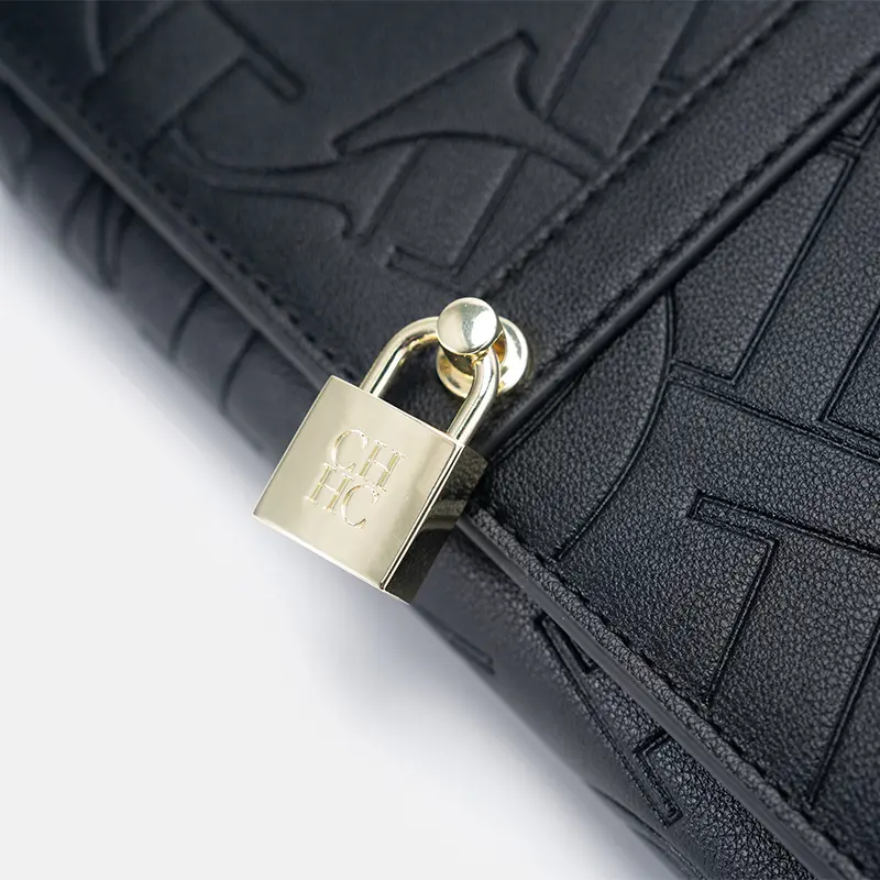 CH Fashion Solid Color Big Letter Print High Quality Lock Design Chain Bag PU Material 2025 Designer New Women's Shoulder Bag