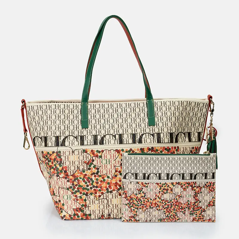 CH Women's Bucket Bag Cute Bear Printing Casual Versatile Premium Sense Retro Design Large Capacity Fashion Ladies Handbag