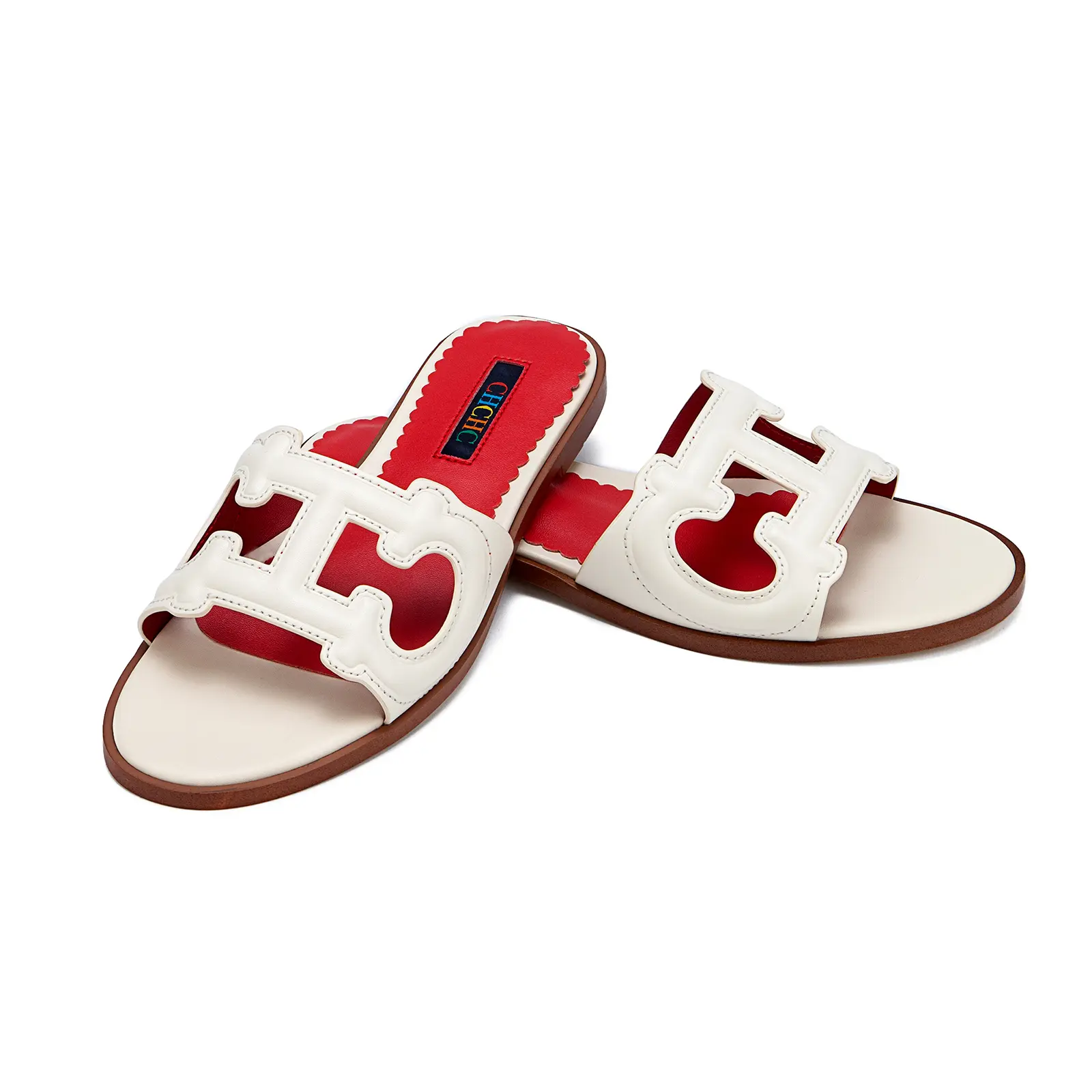 CH Women's Solid Color Slippers for Outings, Exquisite and Fashionable Brand, Versatile Casual Women's Flat Shoes