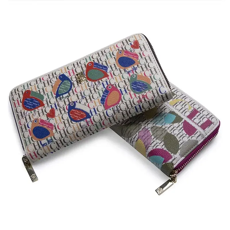 CH Brand Pattern Printing Design Ladies Wallet Fashion Classic Women Small Wallet Standard Wallet Pure Color Design High Quality