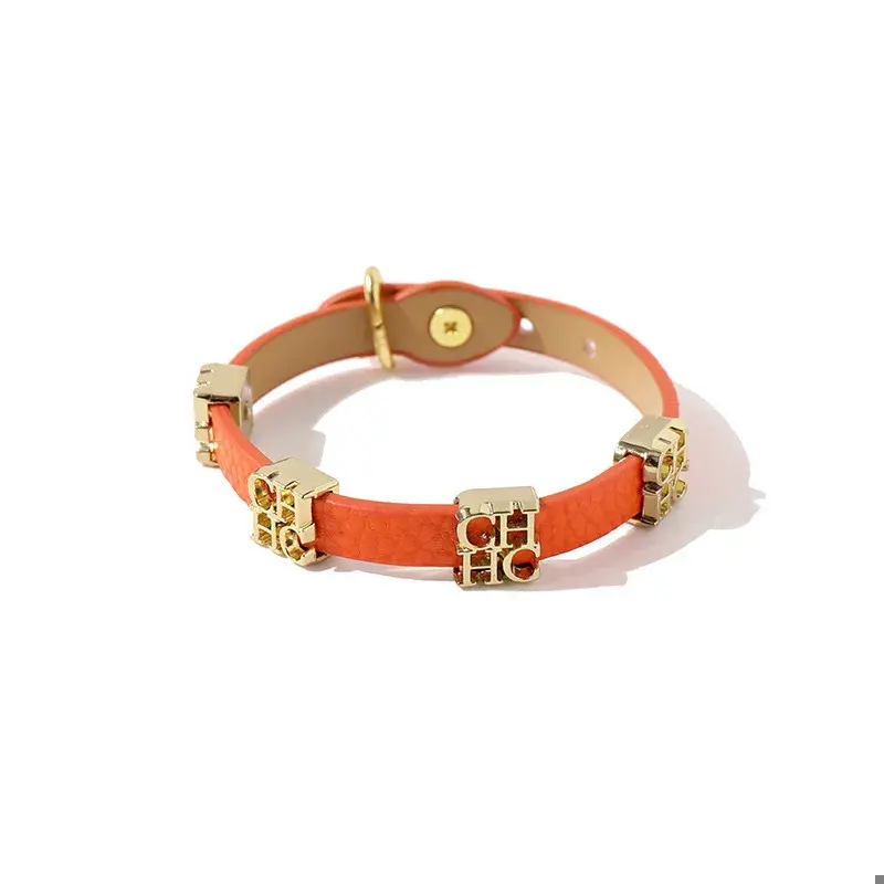 CH Women's Fashion Bracelet Metal Letter Decoration Ladies Vintage Simple Classic Hundred Stainless Steel Swirl Bracelet