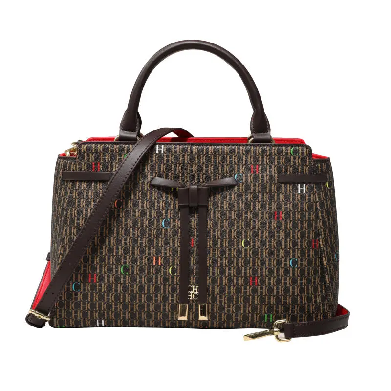 CH Simple Style Versatile Zipper Design Women's Tote Bag Brand Monogram Print Large Capacity Tote Bag