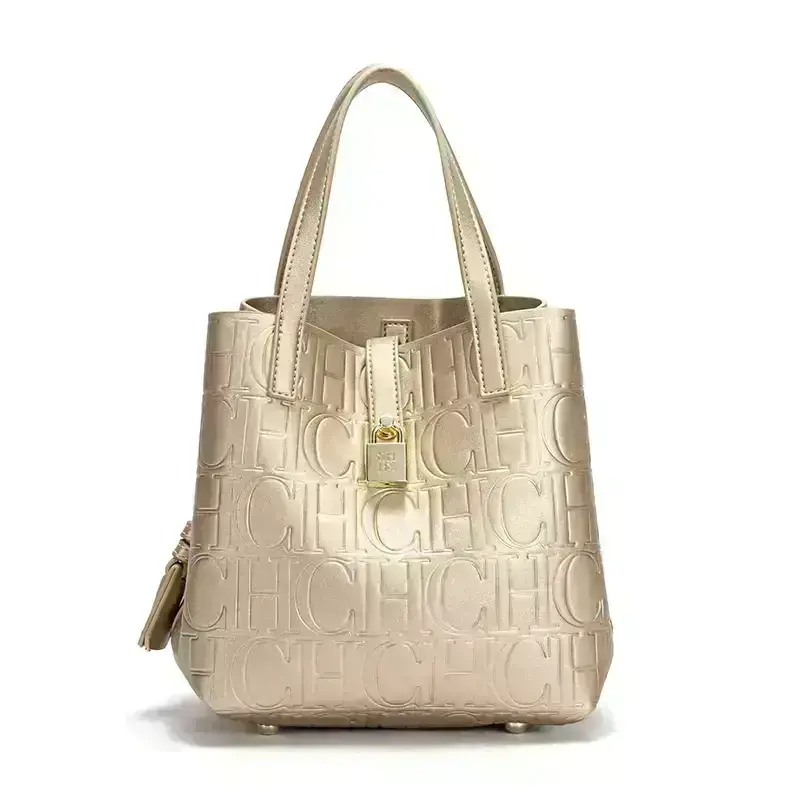CH Embossed Ladies Crossbody Bag Letter Printing Design Ladies Handbag Large Capacity Tote Bag Elegant Temperament Ladies Should