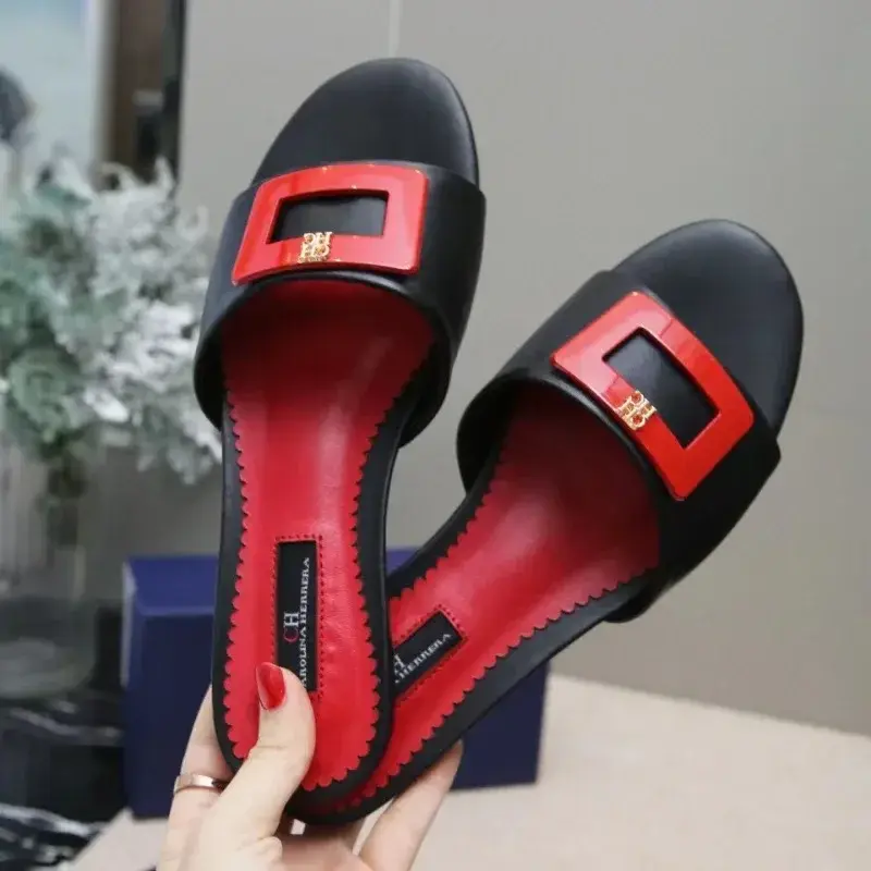 CH Simple Solid Color Wearable Design Women's Fashion Flats, Multi-functional Daily Versatile, Temperament Style Women's Slipper