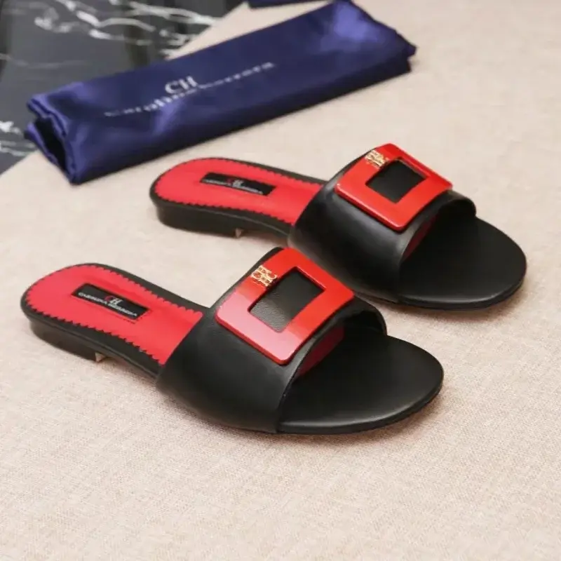 CH Simple Solid Color Wearable Design Women's Fashion Flats, Multi-functional Daily Versatile, Temperament Style Women's Slipper