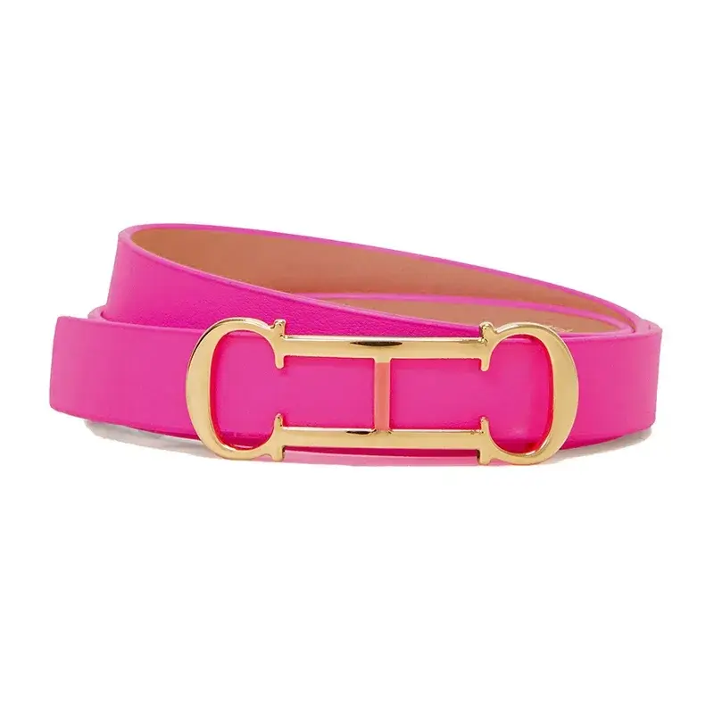 CH Fashion Women's Belt Designer PVC Material Length Adjustable Perforated Gift Box Packaging 2025 New Women's Belt