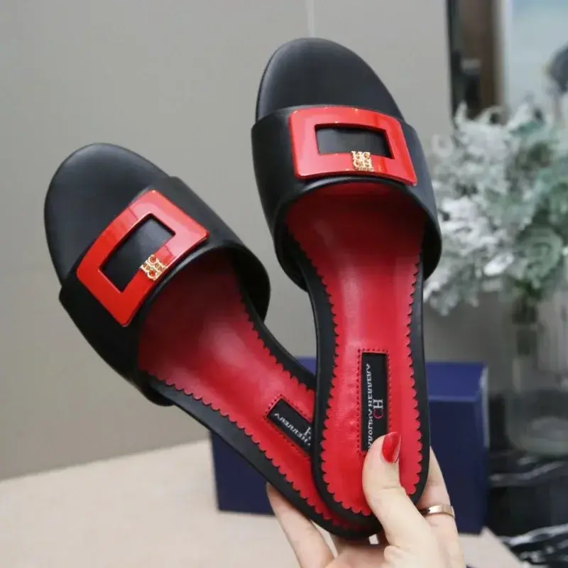 CH Simple Solid Color Wearable Design Women's Fashion Flats, Multi-functional Daily Versatile, Temperament Style Women's Slipper