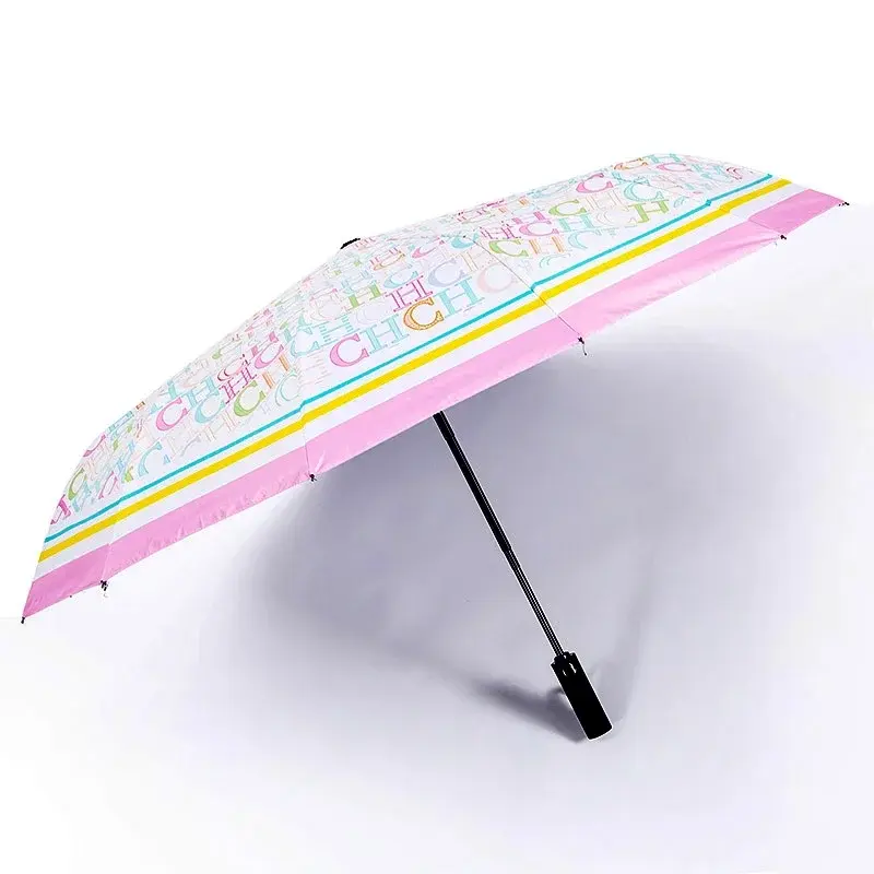 CH Alphabet Print Design Simple Fashion Style Umbrella Easy To Carry Versatile Multifunctional Umbrella Semi-automatic Umbrella