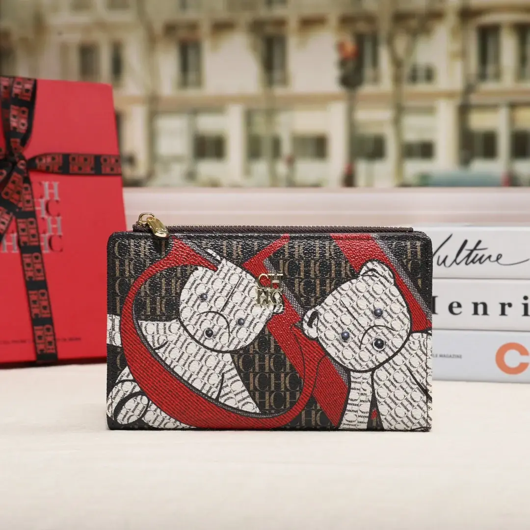 CH Compact Fashion Money Clip Multiple Women's Wallet Multi Color Elegant Simple Color Convenient Packaging Box Box Women's Card