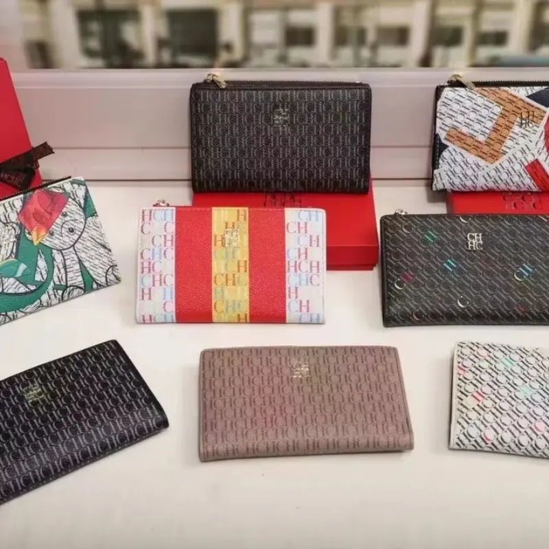 CH Compact Fashion Money Clip Multiple Women's Wallet Multi Color Elegant Simple Color Convenient Packaging Box Box Women's Card